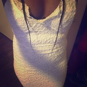 White lace midi dress